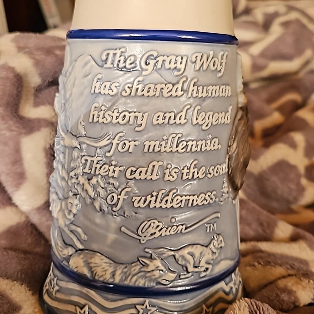 The WOLF 3D Ceramic Beer Stein Mug Cup